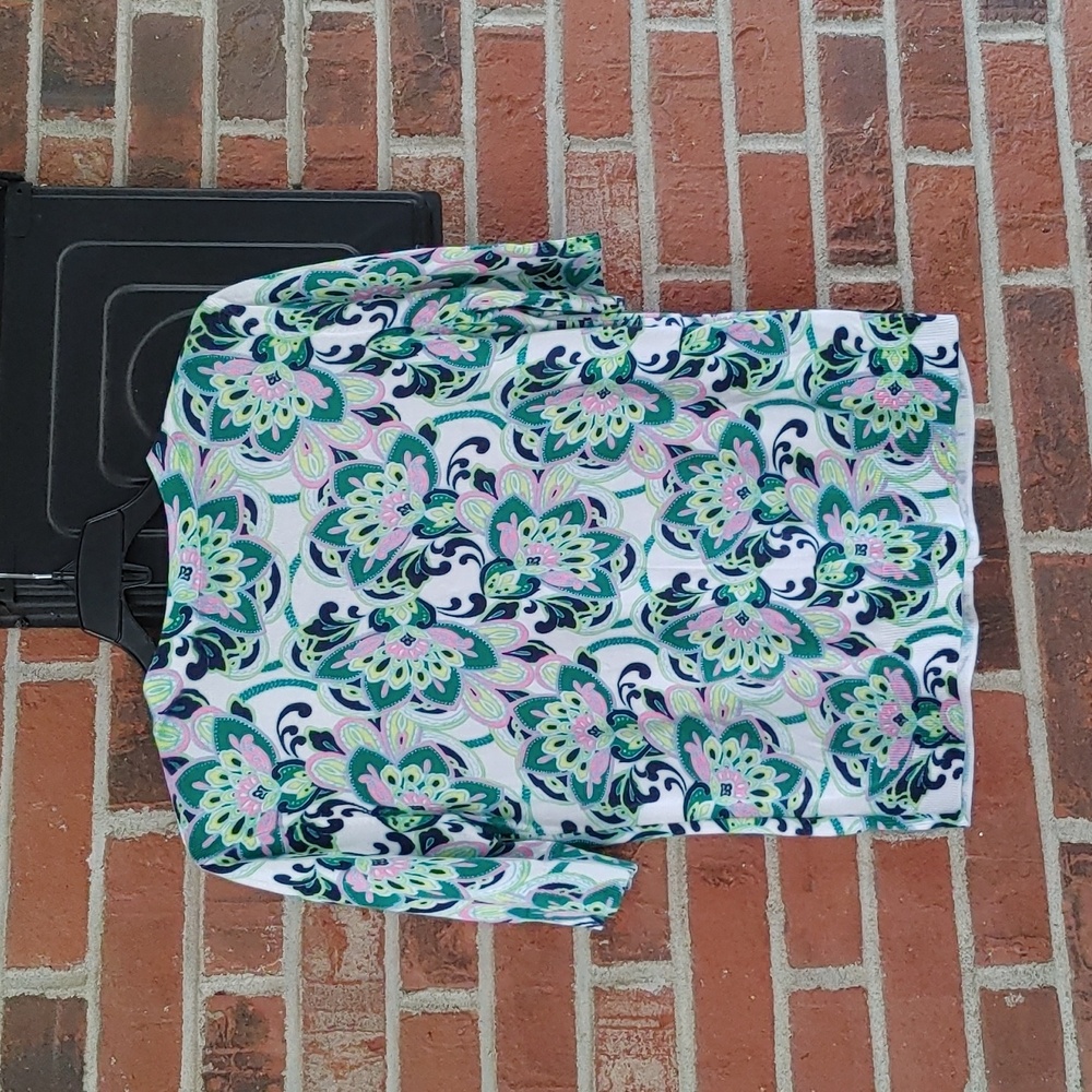 Talbots Short Sleeve Button Front Floral V-Neck Cardigan Size M - Picture 3 of 6